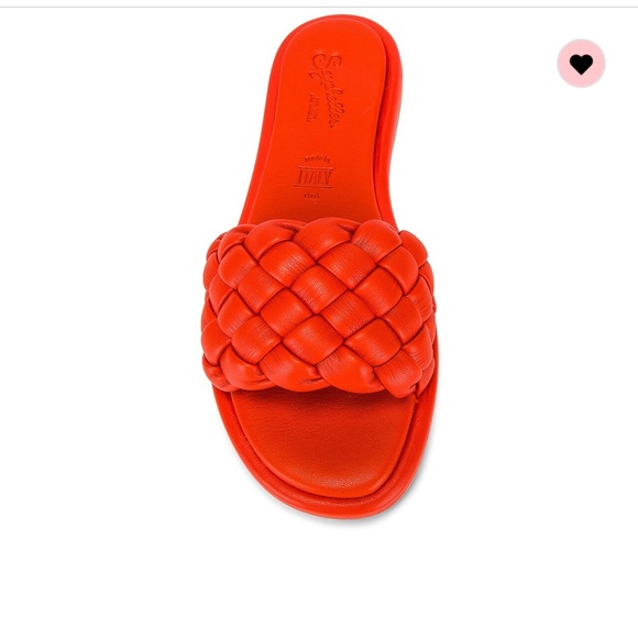 Seychelles Bellissima Slides in Deep Orange V-Leather NWT - Picture 1 of 6
